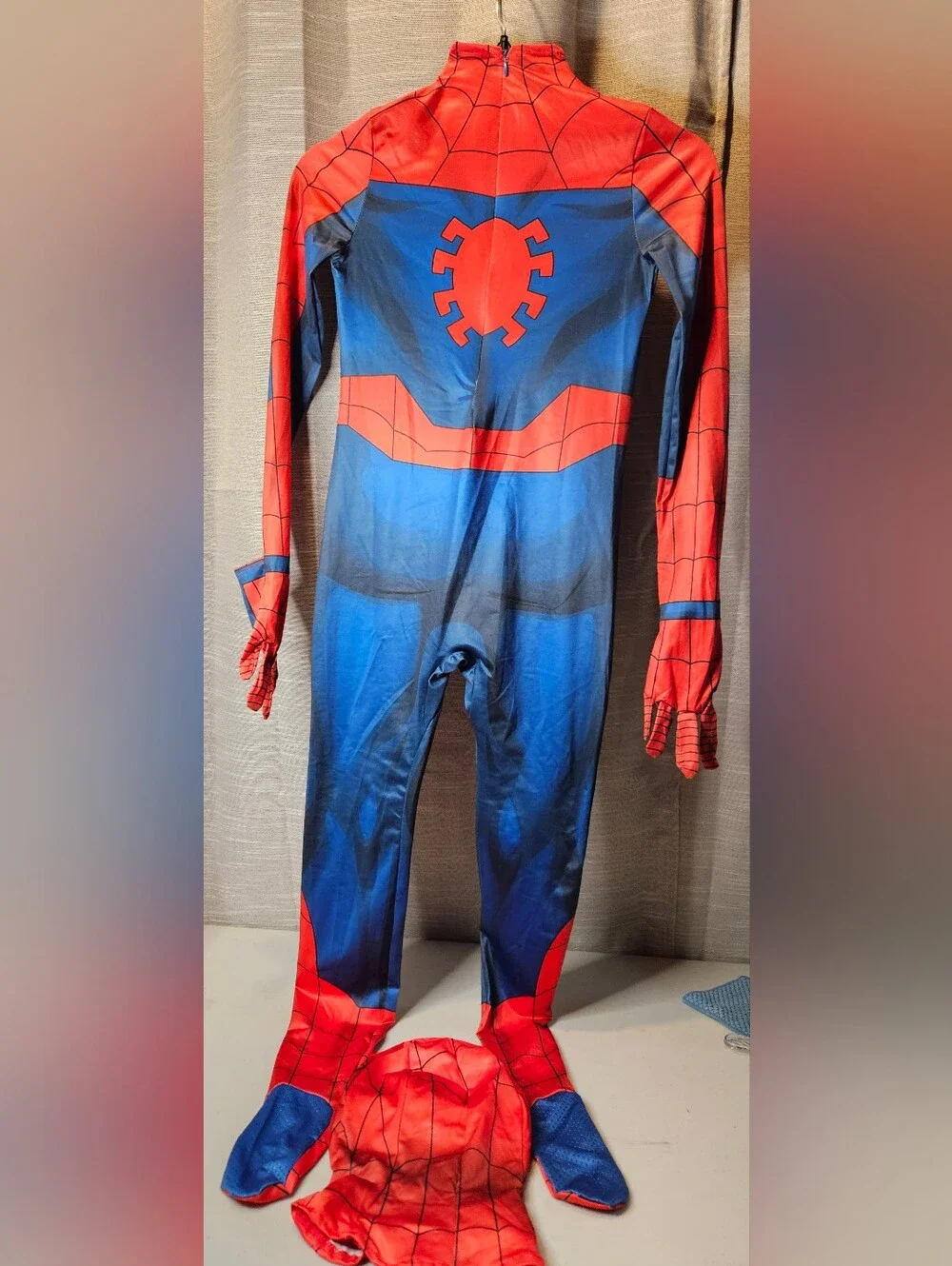Marvel Spiderman Child Large 10-12 Costume‎ Spandex Zentai Suit Mask Jazwares